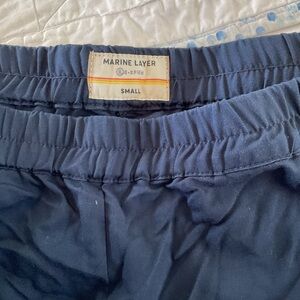 Marine Layer Navy Blue S pants Pull on comfy pacts with cute slit bottom
